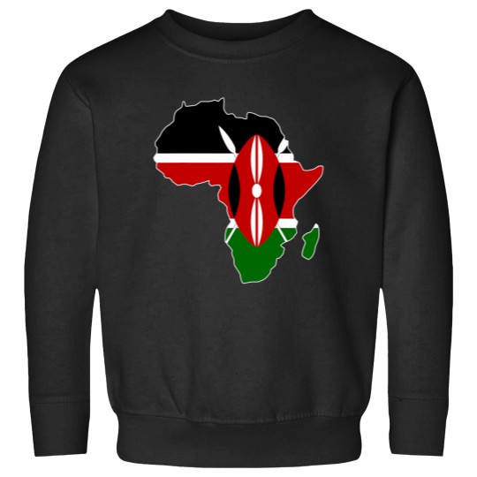 Discover Kenyan pride with Kenya flag clipped inside Africa map Sweatshirts