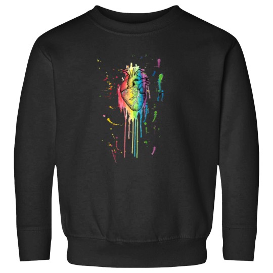 Discover Watercolour and Pen Rainbow Anatomical Heart Sweatshirts