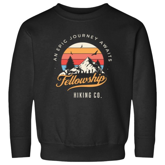 Discover Fellowship Hiking Co An Epic Journey Awaits Black Fantasy Sweatshirts