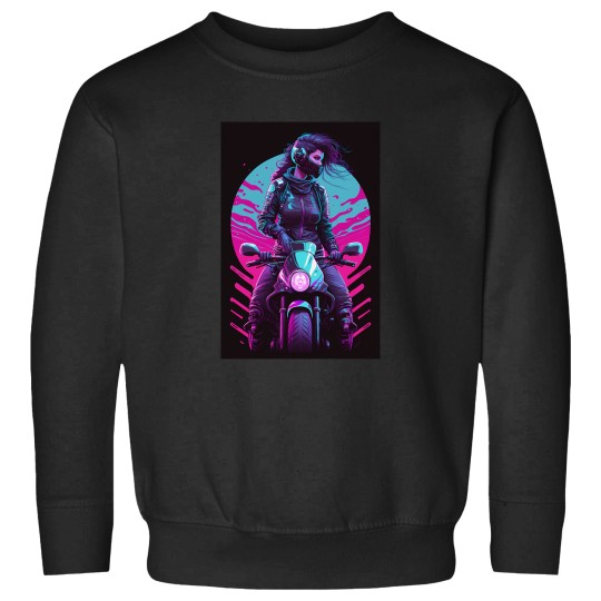 Discover 80S Synthwave Biker Girl 1 Sweatshirts