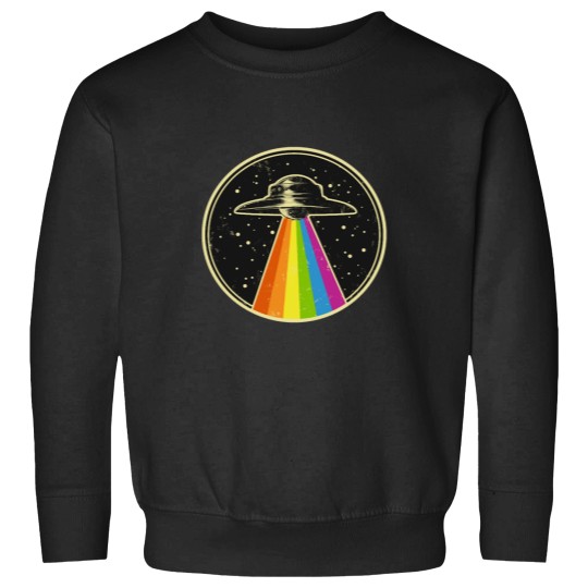 Discover Queer UFO Rainbow UFO Alien Abduction Queer LGBT Gay Pride Sweatshirts
