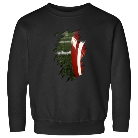 Discover 3D Football Rip With Green Grass   Unique Sports Design Sweatshirts