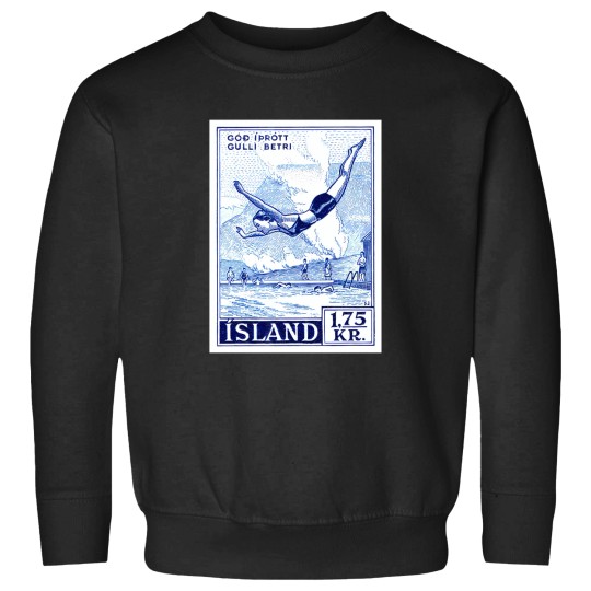 Discover 1955 Iceland Water Sports Postage Stamp Sweatshirts