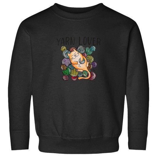 Discover Adorable Knitting and Crochet Happy Cat Yarn Lov Sweatshirts