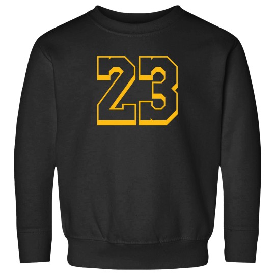 Discover 23 Yellow Number Twenty Three Black Basketball Sports Jersey 2 Sweatshirts