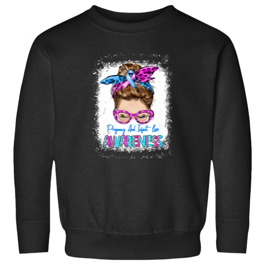 Discover Women Messy Bun Hair Pregnancy and Infant Loss Awareness Tank Top Sweatshirts