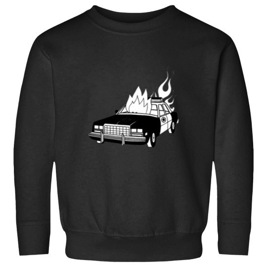 Discover Burning Cop Car Sweatshirts