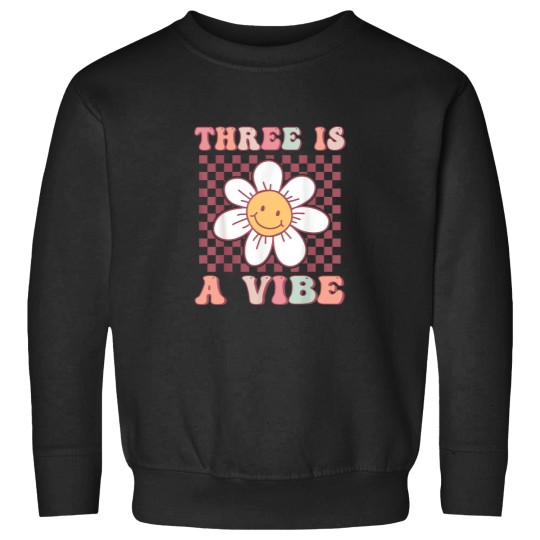 Discover Three Is A Vibe Cute Groovy 3rd Birthday Party D Sweatshirts