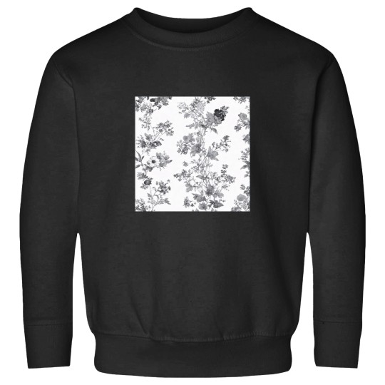 Discover Monochrome Wildflower Toile de Jouy Pattern Sweatshirts