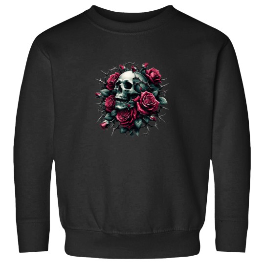 Discover Romantic Gothic Skull with Roses Dark Floral Art Sweatshirts
