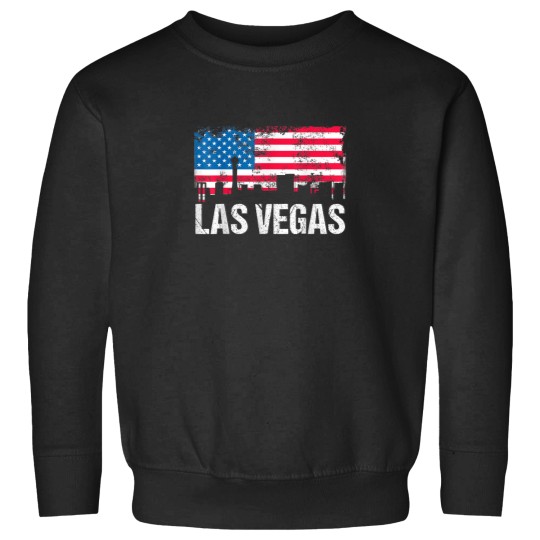 Discover US Flag American City Skyline Las Vegas Nevada Sweatshirts