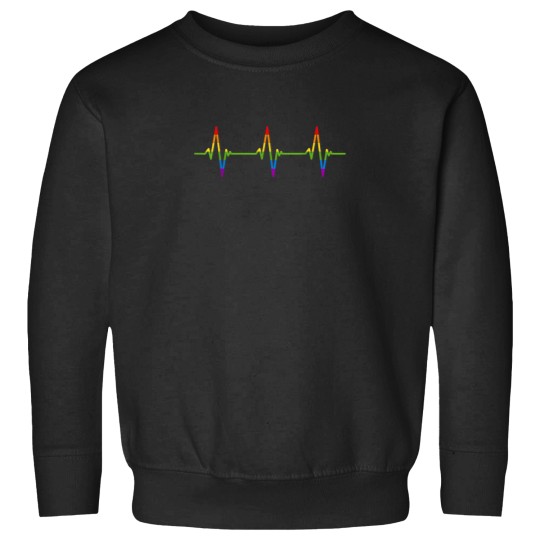 Discover Rainbow Heartbeat Shirt Cute LGBTQ Gay Pride Mon Sweatshirts