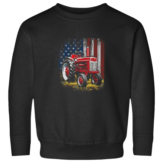 Discover Patriotic Tractor American Flag Tractor Farmer F Sweatshirts