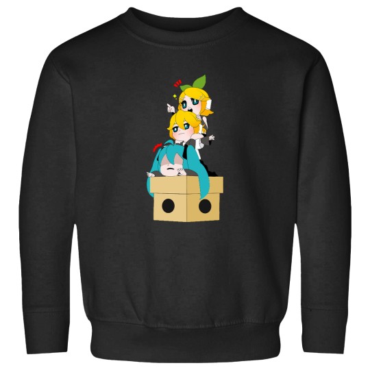 Discover Vocaloid - Kagamine Rin, Kagamine Len and Hatsunee Miku Chibi i Sweatshirts
