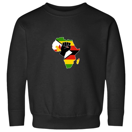 Discover Zimbabwean pride Zimbabwe flag Africa map raised fist hoodie Sweatshirts