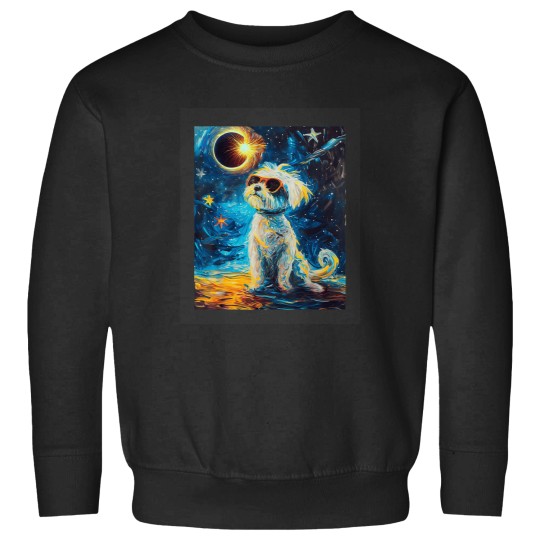 Discover Total Solar Eclipse Maltese Dog Sweatshirts