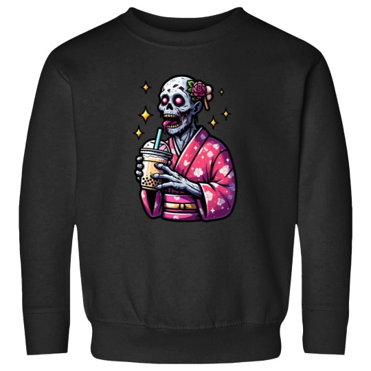 Discover zombie drinking bubble tea japanese kimono 1 Sweatshirts