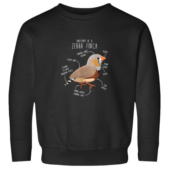 Discover Zebra Finch Anatomy Funny Cute Pet Bird Mom Finc Sweatshirts