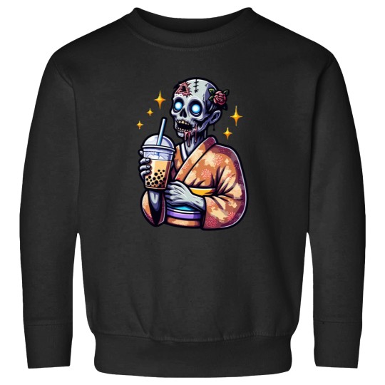 Discover zombie drinking bubble tea japanese kimono 1 Sweatshirts