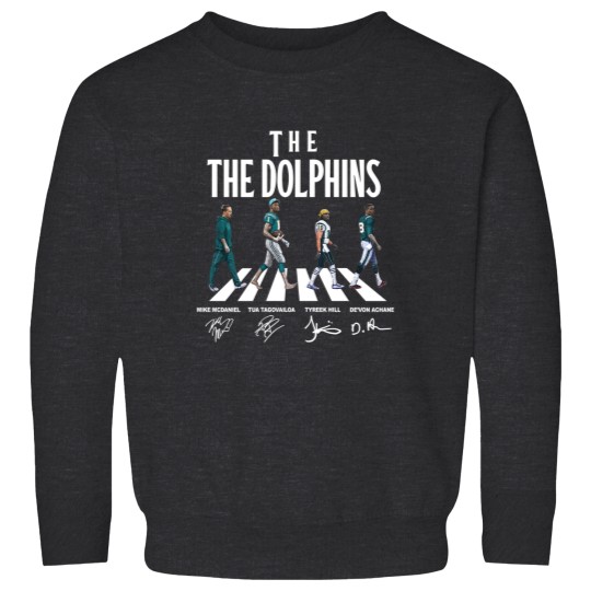 Discover Dolphins Walking Abbey Road Signatures Football Shirt, Mike McDaniel