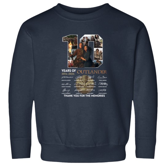 Discover Outlander Sweatshirts, 10 Years Of Outlander 2014 2024 Signatures Sweatshirts