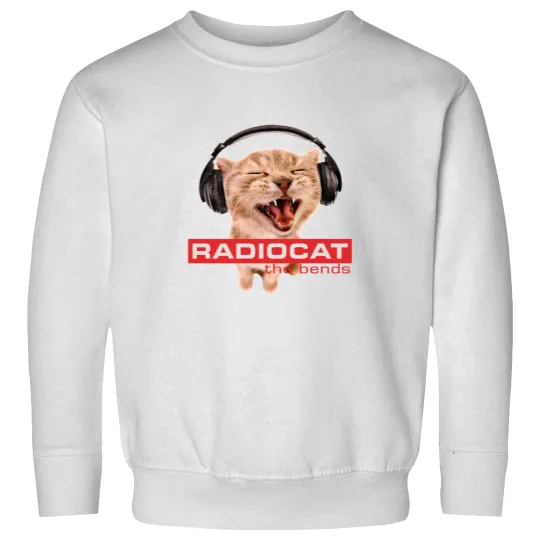 Discover RadioCat Sweatshirts, Meme Cat Sweatshirts, Radiohead Cat The Bends Sweatshirts