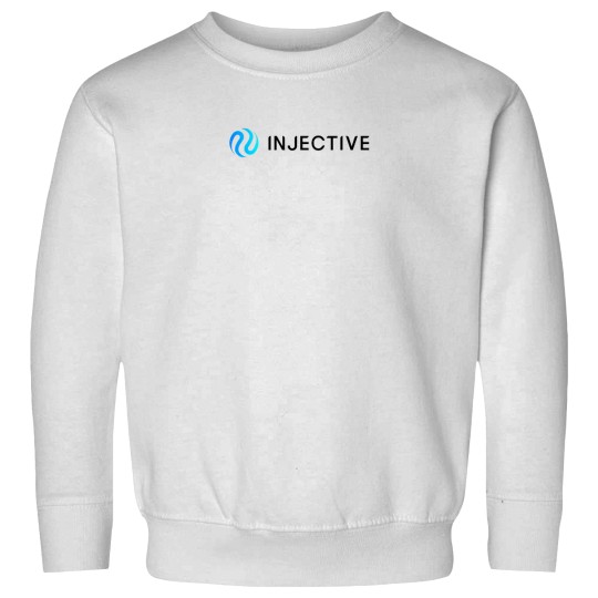 Discover Injective INJ Crypto Altcoin - Horizontal Coloured Logo Blacks Text Sweatshirts