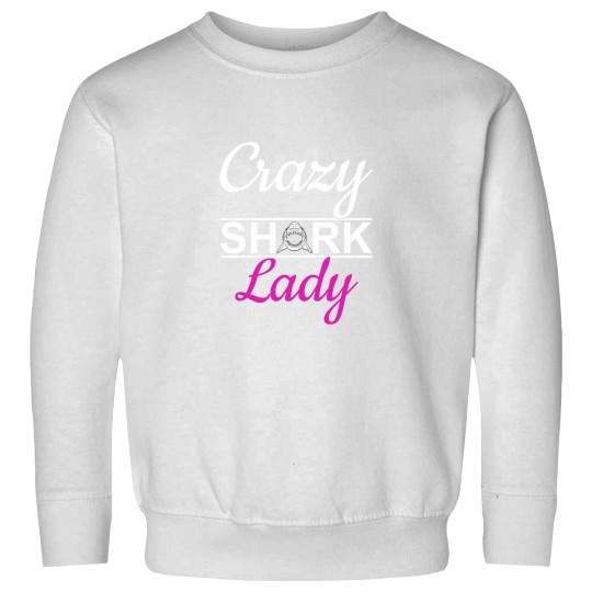 Discover crazys sharks Lady Sweatshirts