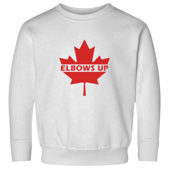 Discover Elbows Up Canada - defiants Red Maple Leaf - Anti-Tariff Prides - Canadian Resilience Sweatshirts