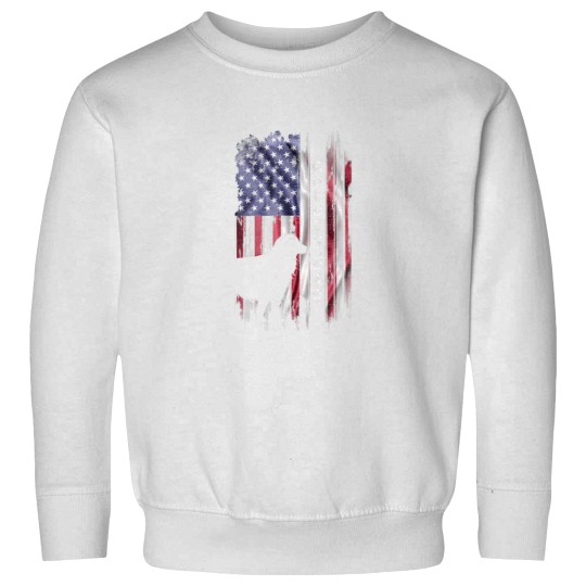 Discover Vintage USA Flag Proud Golden Retriever Dad Silhou Sweatshirts