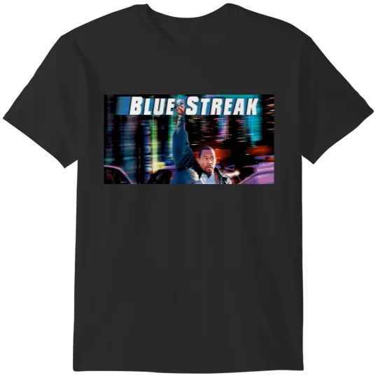 Discover Discover Cool Men_s Blue Streak Slim Casual Shirt T-Shirts