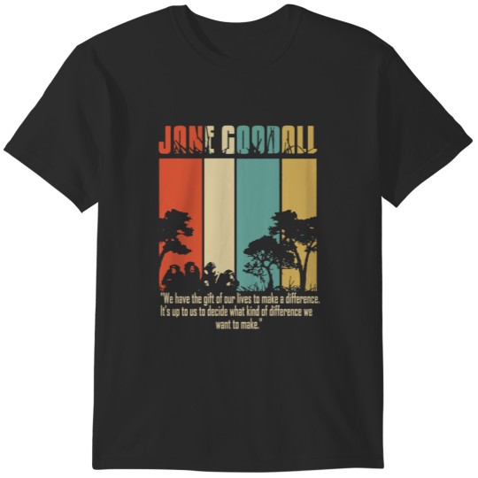 Discover Cotton Navy Jane Goodall Difference Crew Neck Tops Fashion Tees T-Shirts