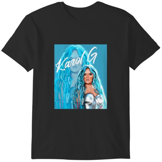 Discover Rectangle Karol  with Blue Hair Illustration T-Shirts