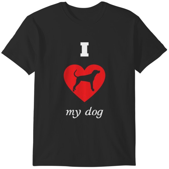 Discover Redbone Coonhound - I Love My Dog Fitted T-Shirts