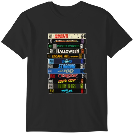 Discover John Carpenter VHS Movies Stack T-Shirts