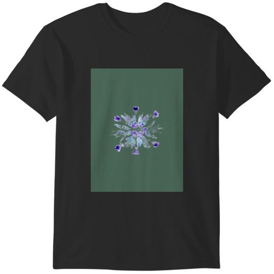 Discover _Snowflake_ nature print (green background) Graphic T-Shirts