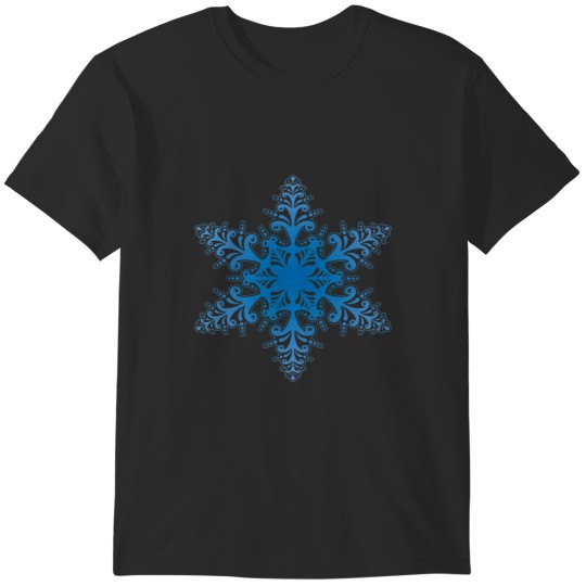 Discover A Blue Snowflake Design T-Shirts