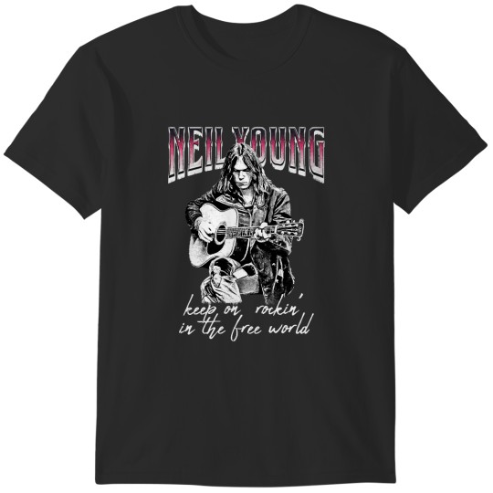 Discover Neil Young Rockin Classicuitar T-Shirts