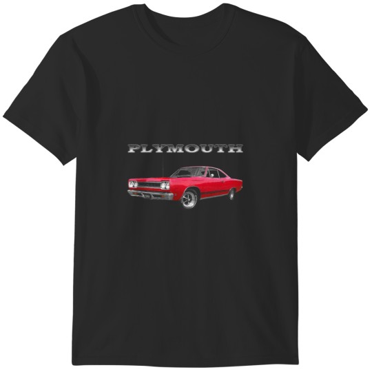 Discover 1968 Plymouth GTX RedGuysUnisex Tee Basic Novelty Tees Graphics Female Cotton Printed Tee T-Shirts