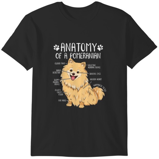 Discover Funny Anatomy Pomeranian Dog Pom Dog Lover Cute Zwergspitz T-Shirts