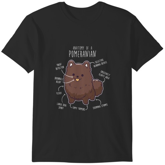 Discover Chocolate Pomeranian Dog Anatomy T-Shirts
