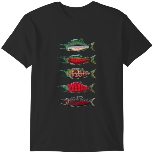 Discover Pacific Salmon- Large T-Shirts
