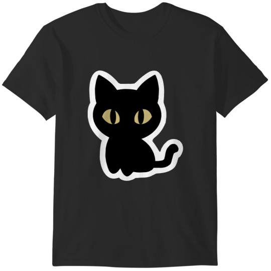 Discover Black Cat Yellow T-Shirts