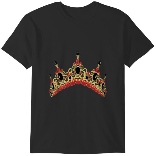Discover Queen or ss Crown Illustration with Red and Black Gems1 T-Shirts