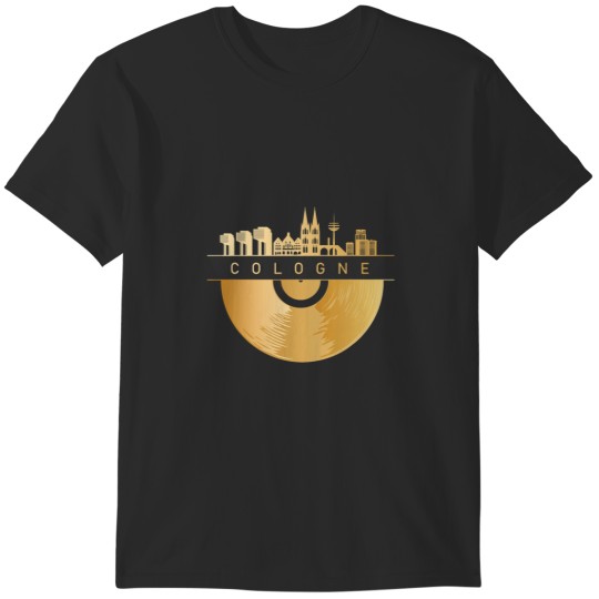 Discover Cologne Skyline DJ Vintage Record T-Shirt