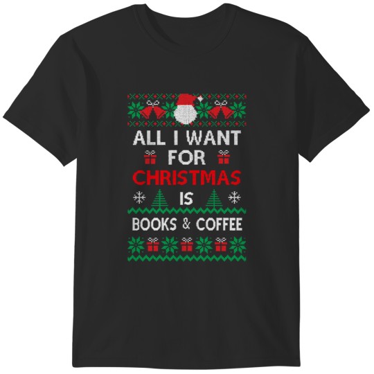 Discover Book Christmas book and coffee T-Shirts