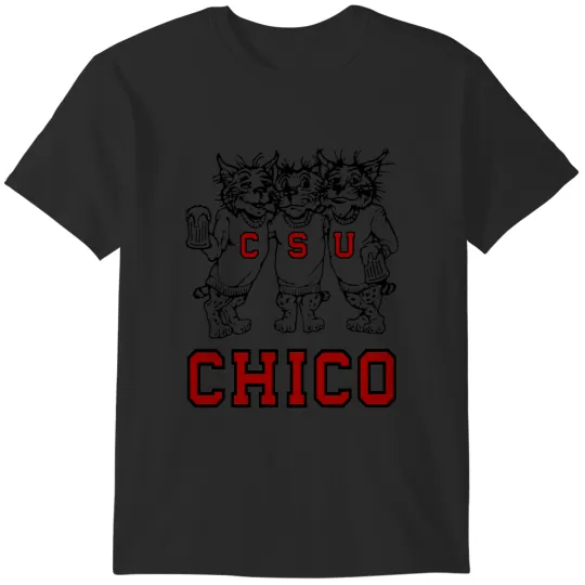 Discover Chico State Vintage Drinking Wildcats Logo T-Shirts