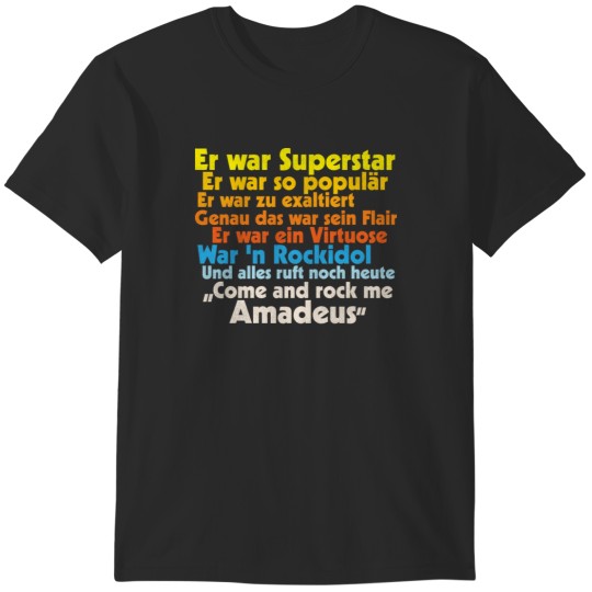 Discover Rock Me Amadeus Falco Lyrics T-Shirts