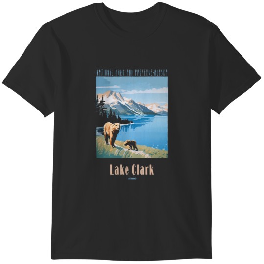 Discover Lake Clark National Park Vintage Travel Poster T-Shirts