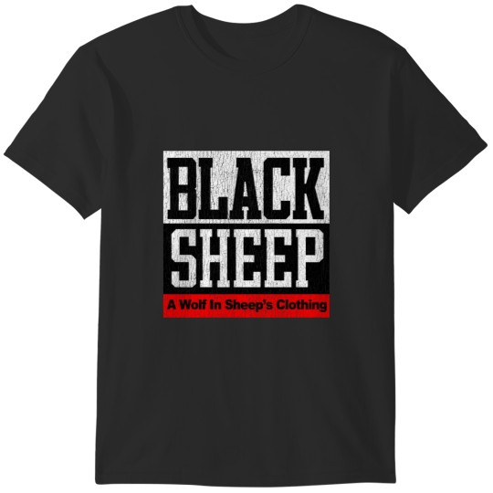 Discover Black Sheep Vintage Raproup Distressed Wolf In Sheep&39;s Clothing Logo 90&39;s T-Shirts